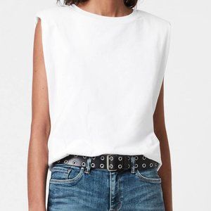 All Saints White Colored Sleeveless Tank Size Medium